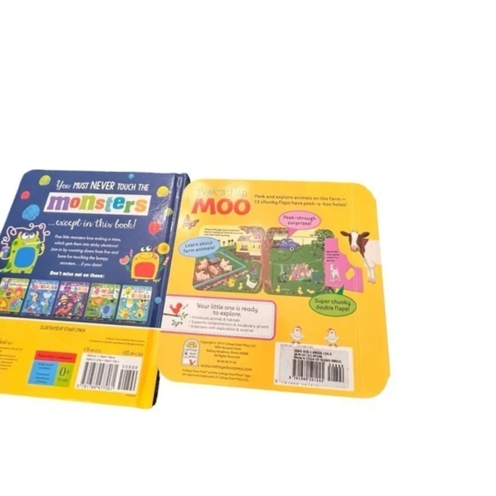 Never Touch The Monsters, Peek A Flap MOO, Little Golden Book Cow Set Of 3 Books